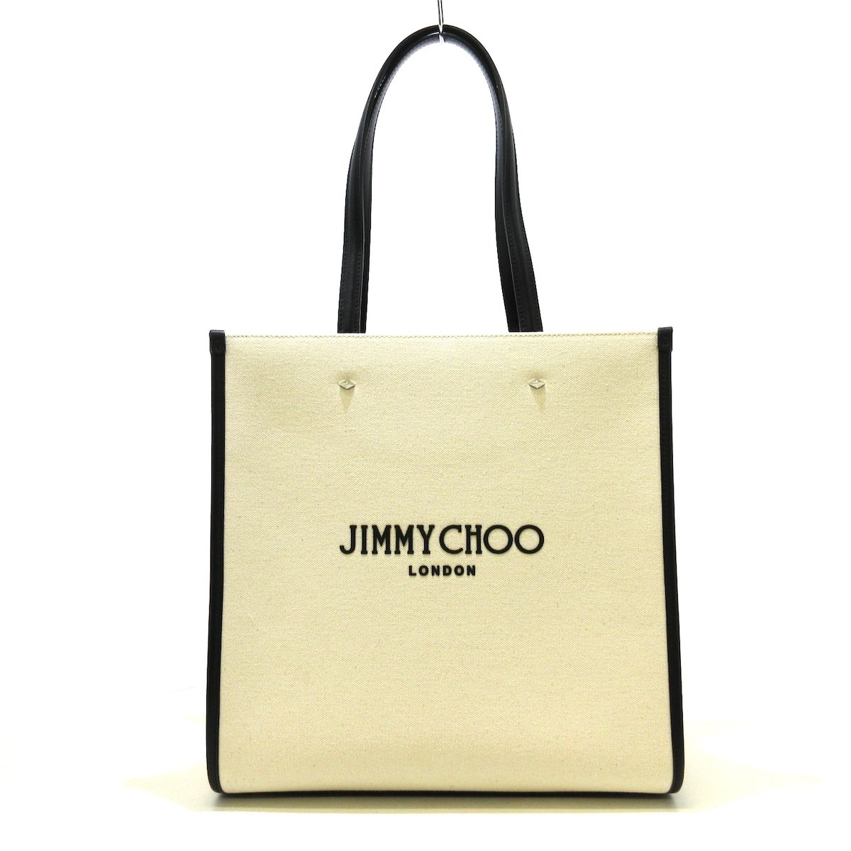 JIMMY CHOO(ジミーチュウ) トートバッグ美品 N/S トート M アイボリー