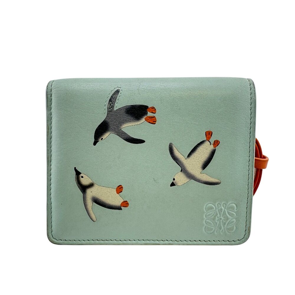 5%OFF フォロワークーポン LOEWE ロエベ コンパクトウォレット アナグラム 二つ折り財布 財布 ウォレット ブランド 小銭入れ 札 カード ブルー レディース おすすめ 人気