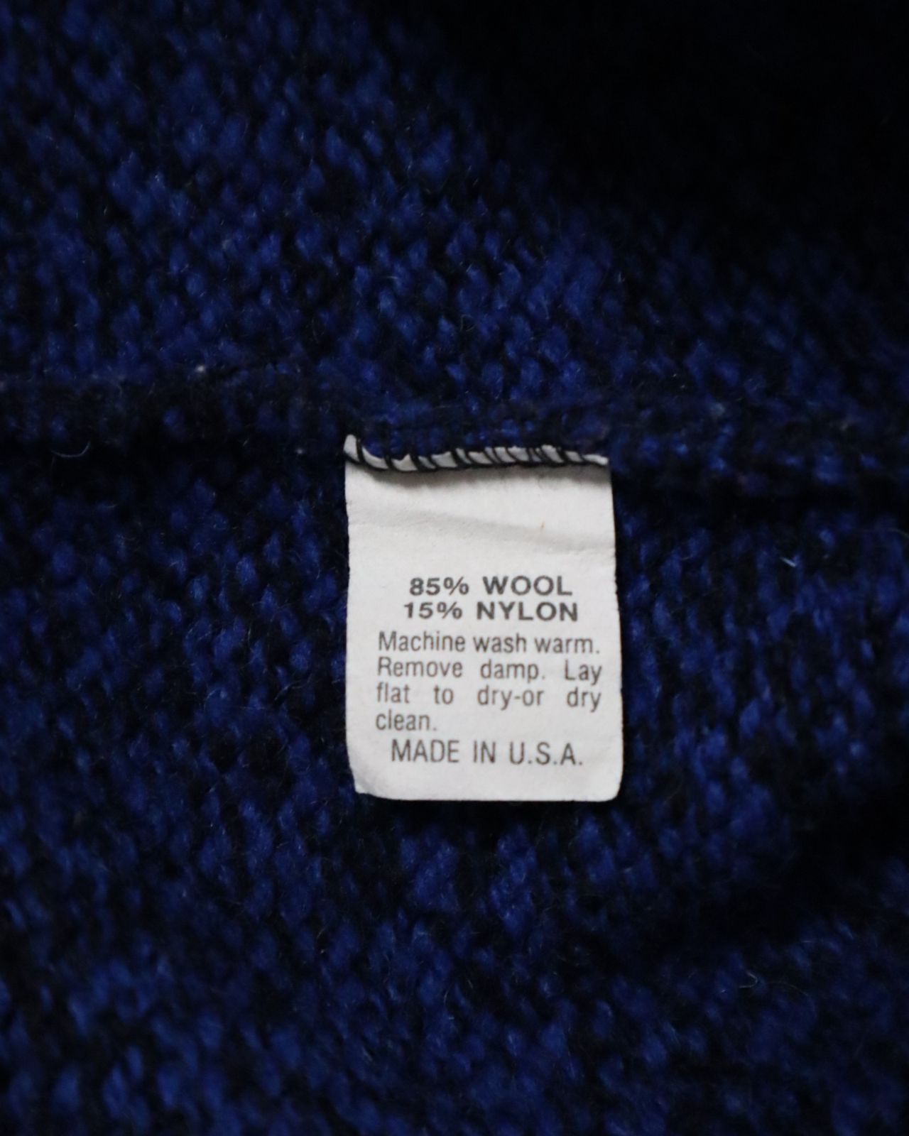 vintage】肉厚 ウール 霜降り ルーズ ニット セーター 青 USA製 - ARIE