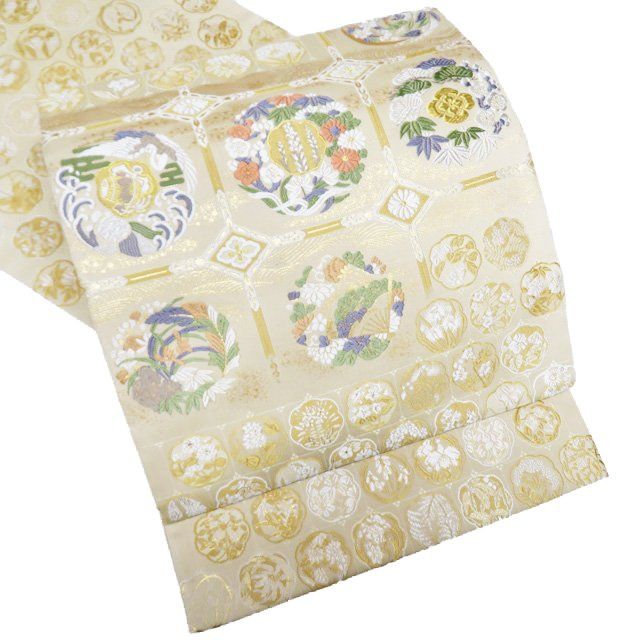 専用帯1981 1960 二本セット●高級 正絹 夏帯 六通 袋帯 専用帯1007 ○高級 正絹 夏帯 六通 袋帯