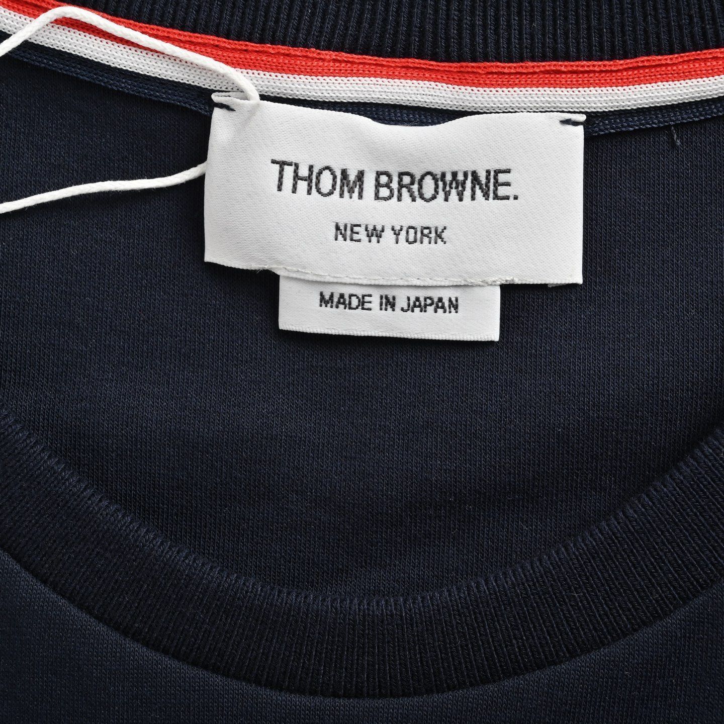 ★THOM BROWNE★ライトウェイト コットン ショート スリーブ 今日特価】Thom Browne 25ss カフ三色ストライプ ショート