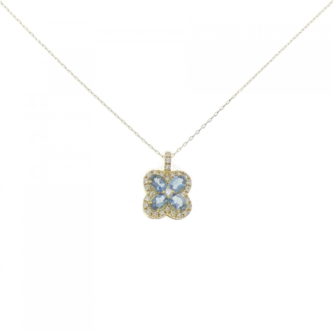 新品】K18YG フラワー アクアマリン ネックレス 0.57CT - メルカリ 