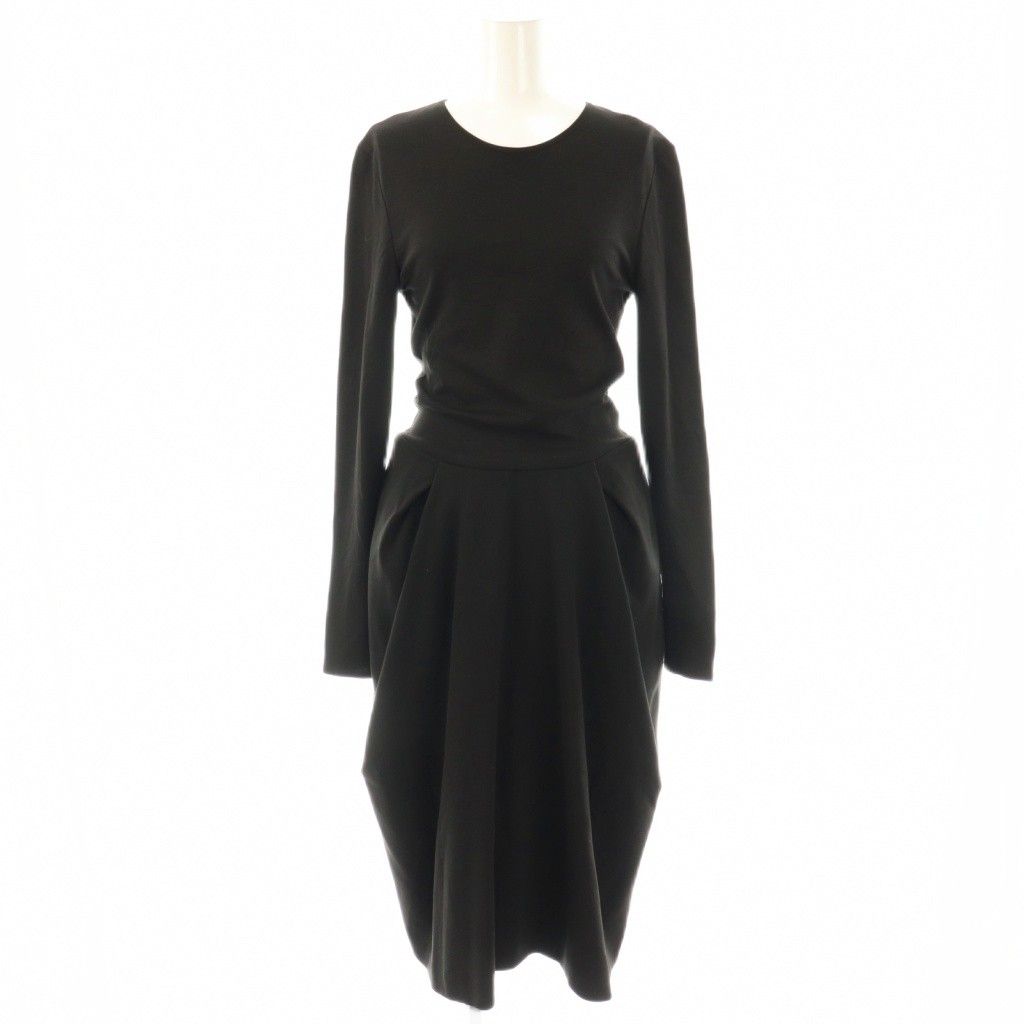 セリーヌ CELINE フィービー タックコクーンロングワンピース 長袖 34 ブラック |HK OS SH