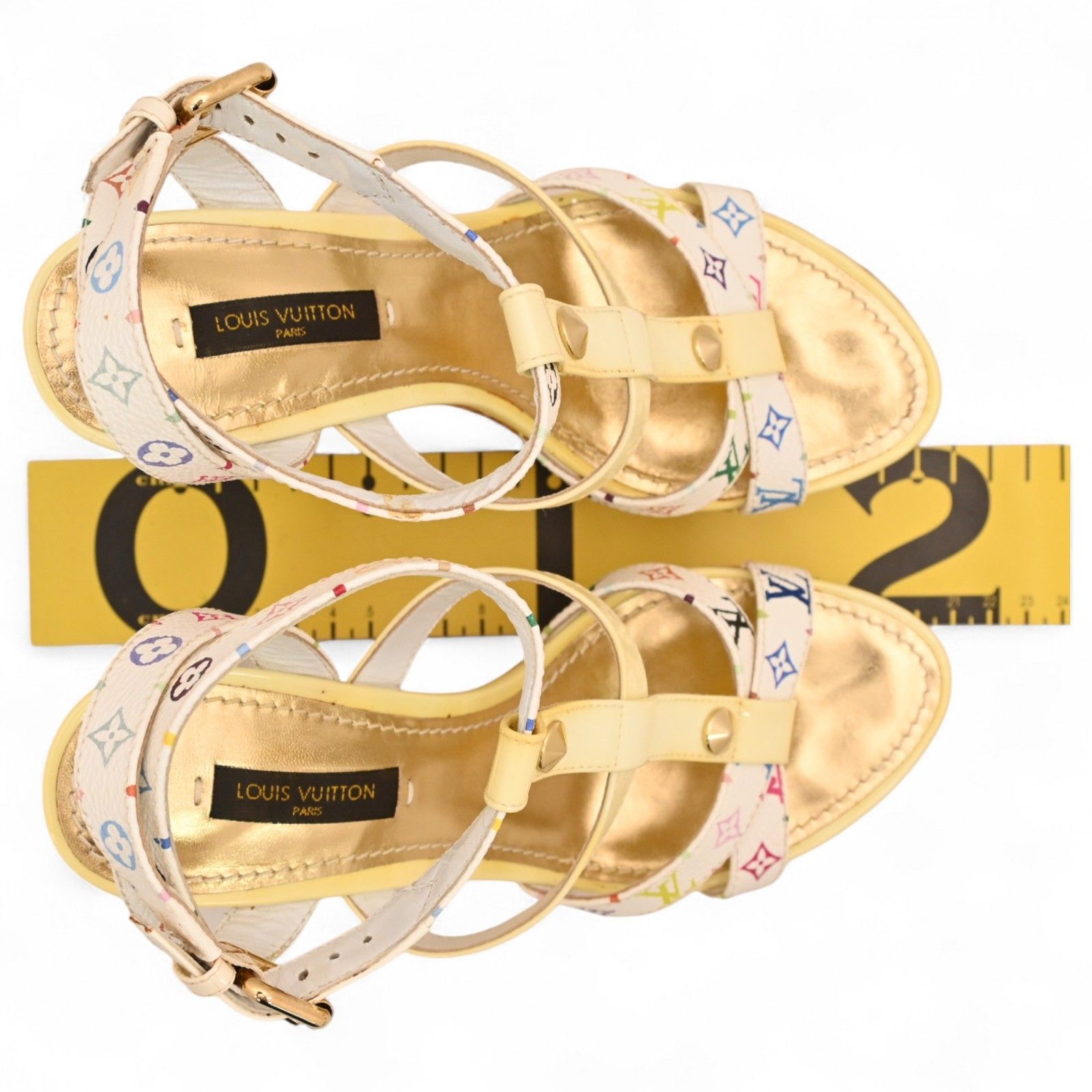 ルイヴィトン マルチ モノグラム サントロペ ウェッジソール サンダル Bランク lv9918zb
