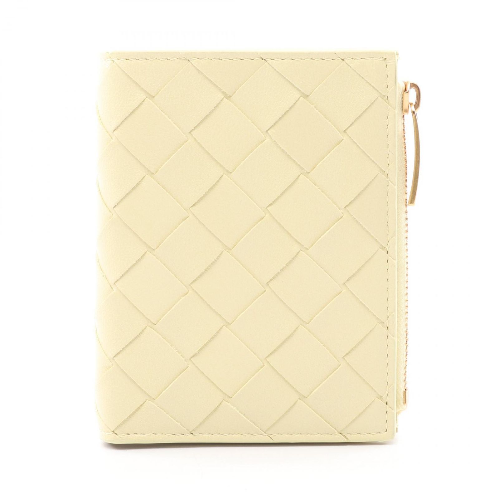 ボッテガヴェネタ BOTTEGA VENETA 二つ折り財布 イントレチャート 707601VCPP37406 イエロー系 レザー 二つ折りファスナーウォレット レディース