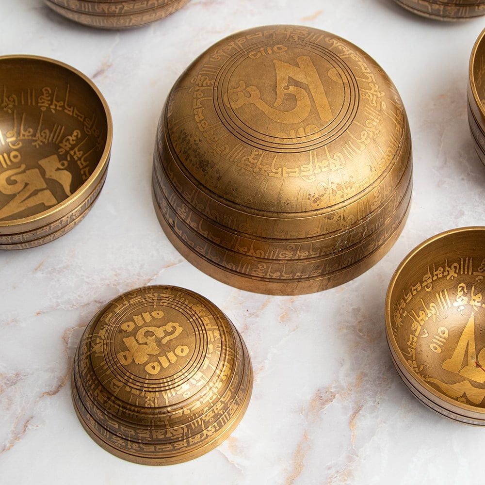 チャクラ シンギングボウルセット 彫り込み仕上 シンギングボウル シンギングボール ネパール 楽器 打楽器 民族楽器 WWW_NOITHATQUANGTHANH_NET