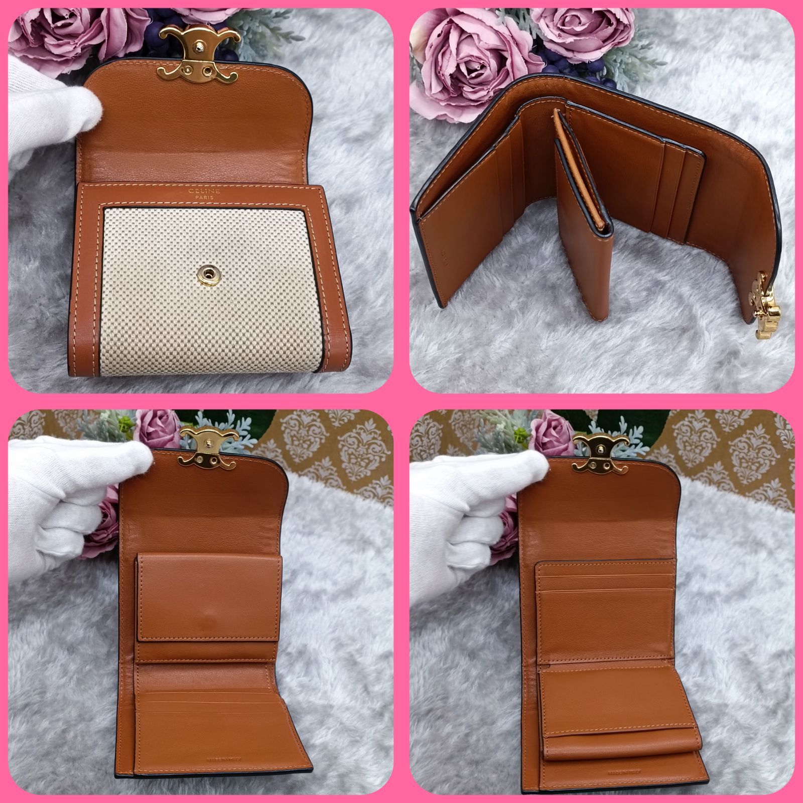 CELINE 》 セリーヌ スモール フラップウォレット トリオンフ 