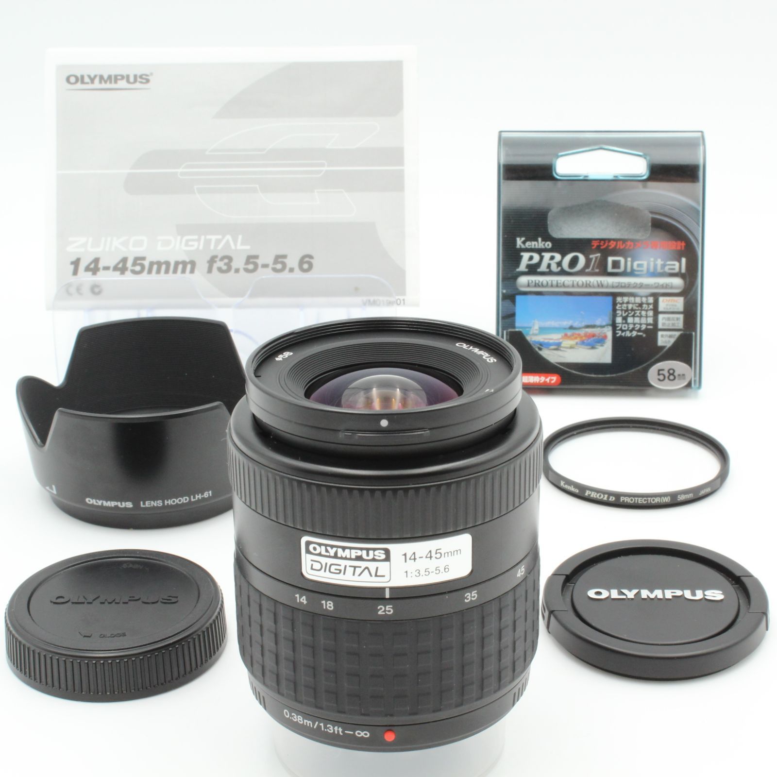 美品】 OLYMPUS オリンパス ZUIKO DIGITAL 14-45mm f3.5-5.6 フォー 