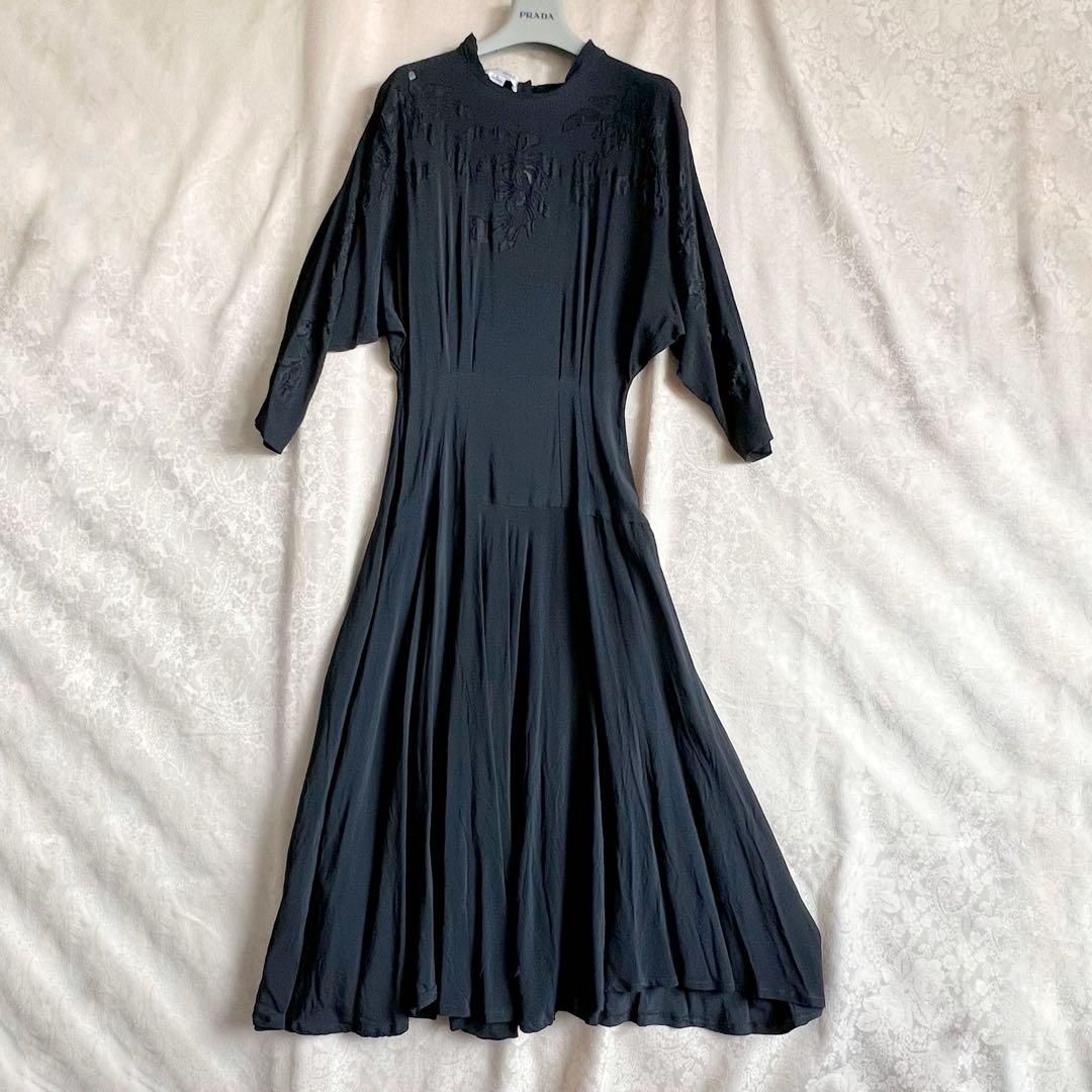 VINTAGE USA ロングワンピース ナンシージョンソン 黒 S nancy johnson