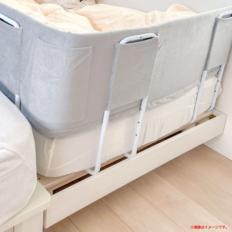 ベッドガード クッション 高級ベロア 30×200 赤ちゃん 出産 NBC01 : BabyGoo 洗える高級ベロアカバー リニューアル版 選べる高さ24cm,30cm ベッドガード 赤ちゃん  ベッドフェンス クッションベッドガード 転落防止 落下防止 日本国内品質検査済み 日本語説明書付き (H24cm×W100㎝, グレー) :  ベビー＆マタニティ