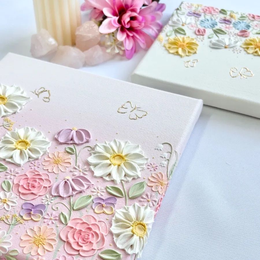 フラワーテクスチャーアート アートパネル