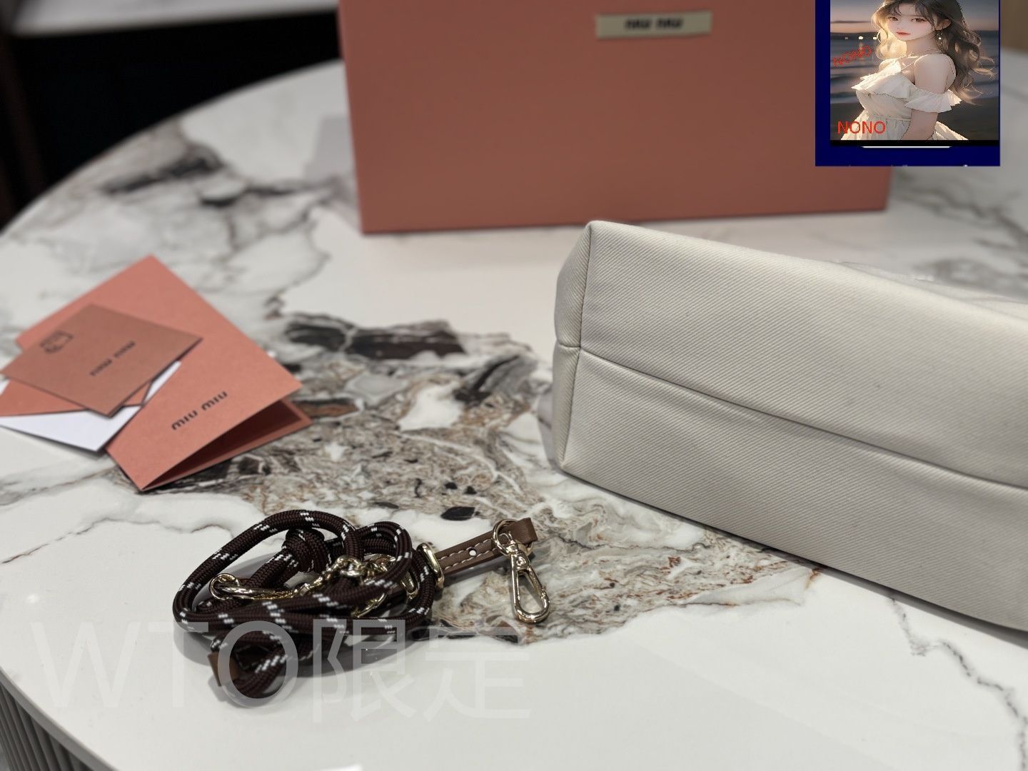 今日特価】Miu Miu Canvas Lunch Box Bag - ミュウミュウ