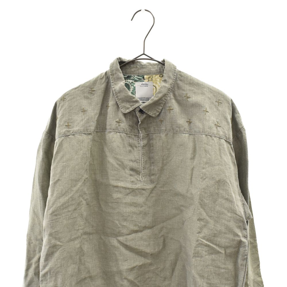 VISVIM (ヴィスヴィム) KERCHIEF CROSS STITCH TUNIC SHIRT クロス  