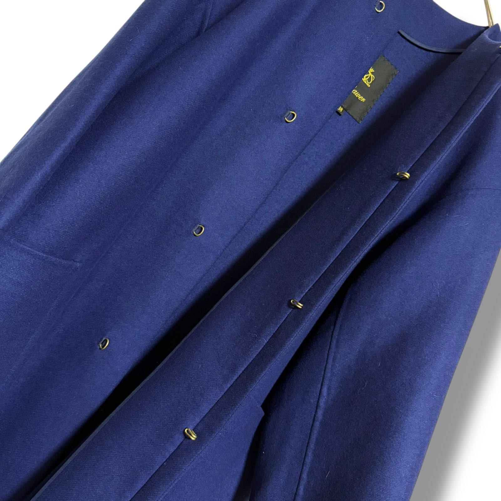 美品 Drawer ウール100％ ゆったりオーバーサイズ ノーカラーロング