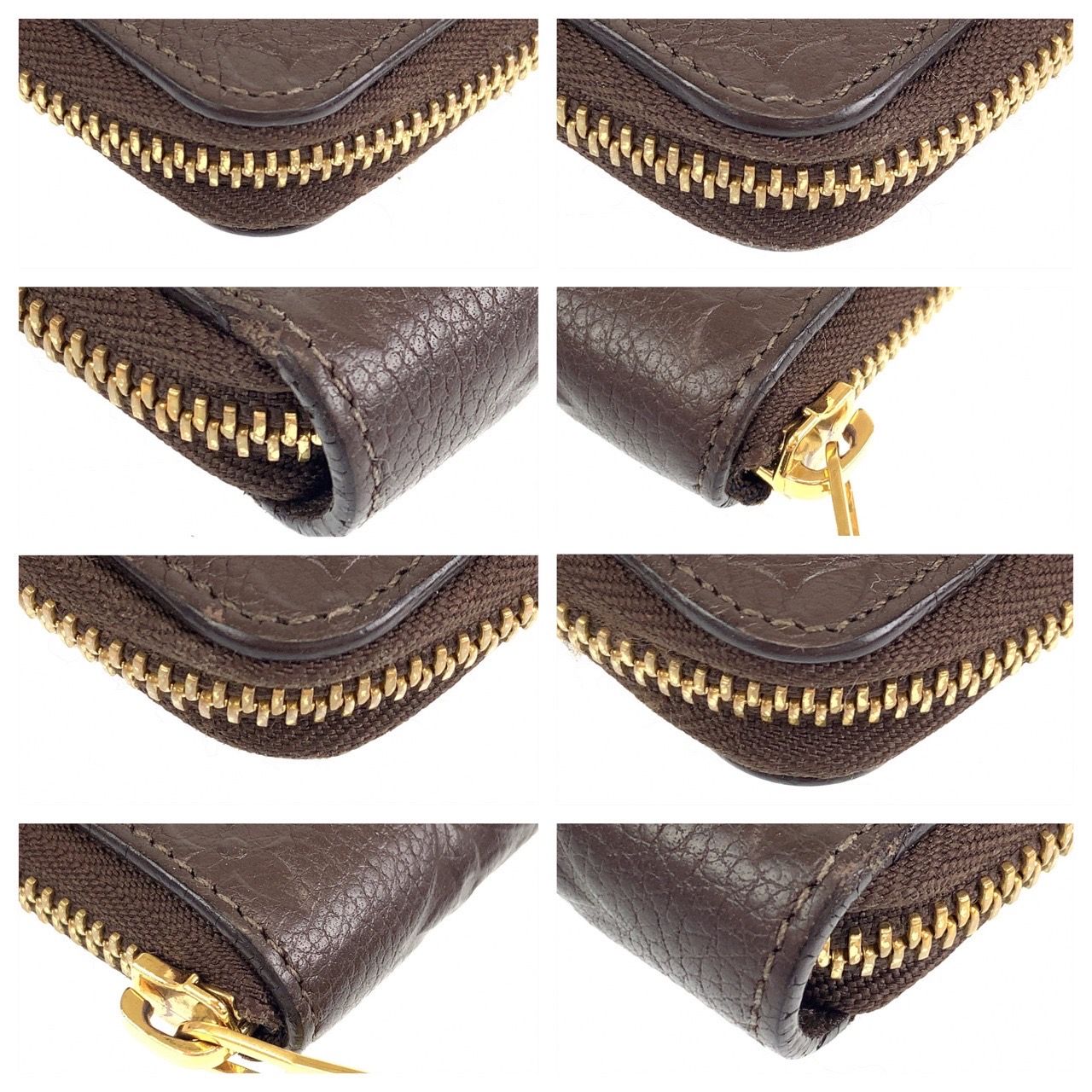 美品 LOUIS VUITTON ルイヴィトン モノグラム アンプラント ポルトフォイユ スクレット コンパクト ブラウン 茶 レザー M60386 二つ折り財布 ラウンドジップ ラウンドファスナー レディース 401998 【中古】 美品 LOUIS VUITTON ルイヴィトン モノグラム アンプラント