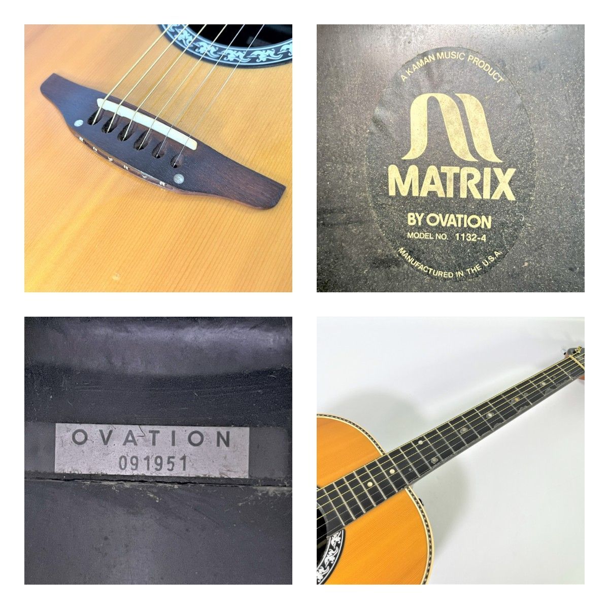 ジャンク品】 OVATION MATRIX 1132-4 オベーション マトリックス 1977年製 アコースティックギター 純正ハードケース付き -  メルカリ