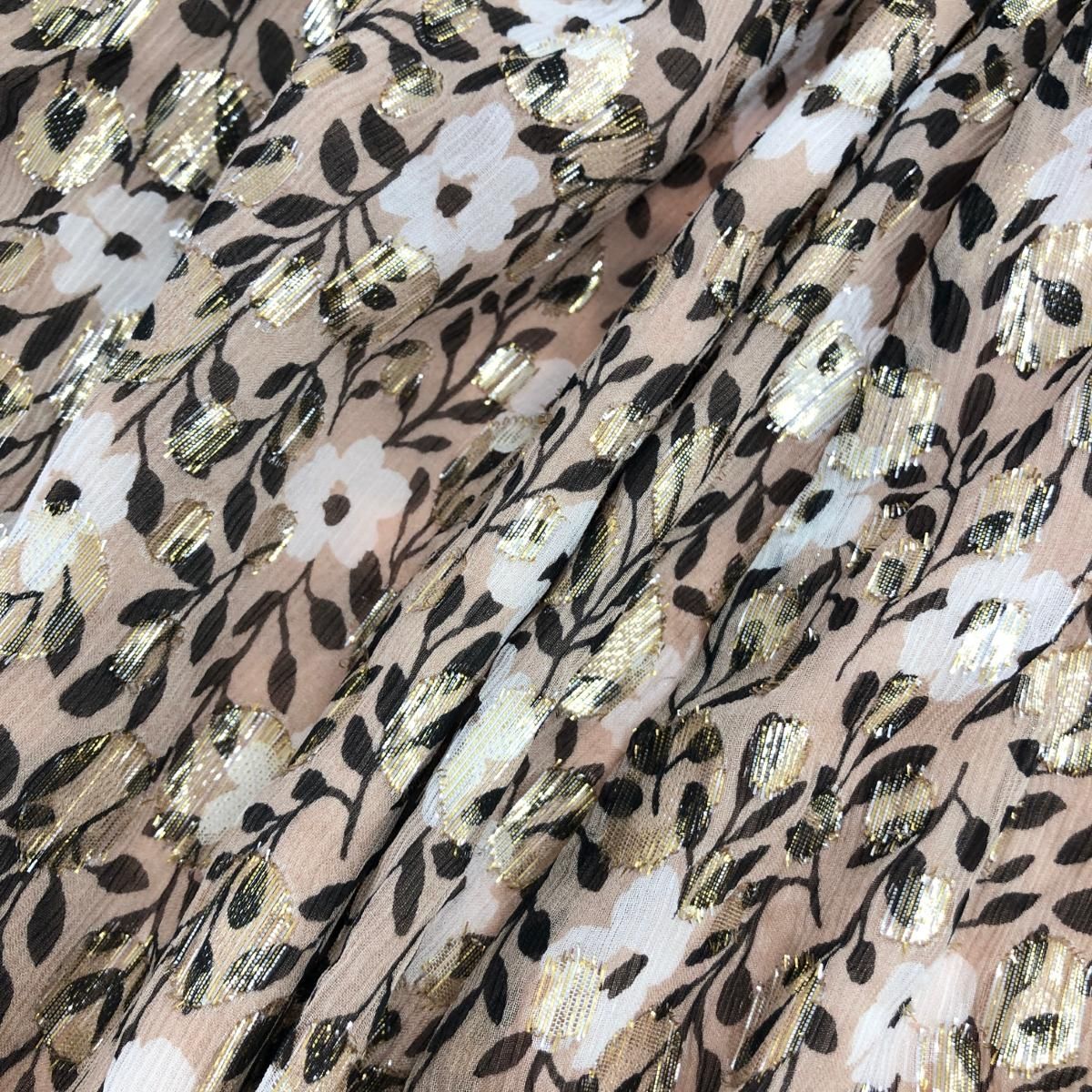 美品 Kate spade ケイトスペード フラワープリントシルクドレス  