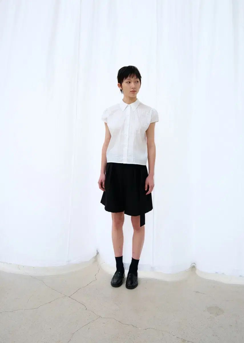 BURMULA シャツ CAP SLEEVE STRIPE SHIRT S