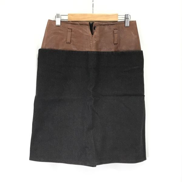 ヴィヴィアンタム/VIVIENNE TAM☆レザー切り替え/タイトスカート【0  