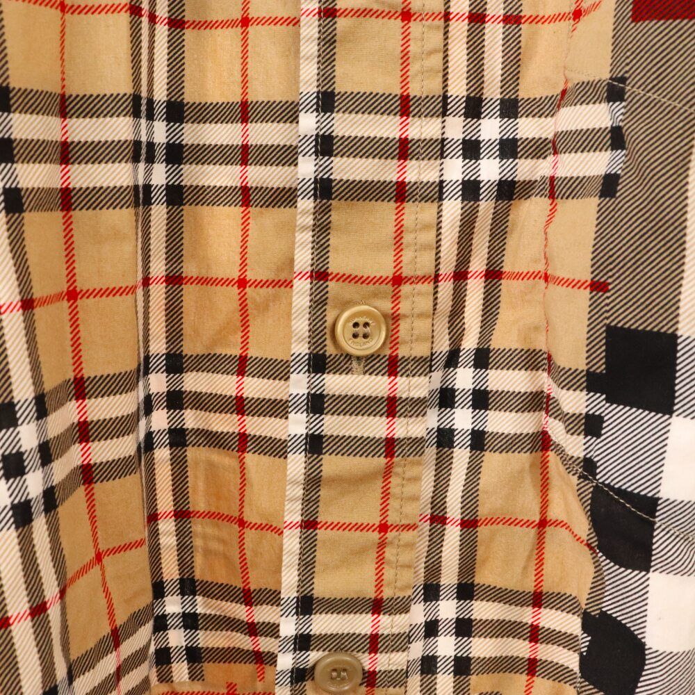 BURBERRY (バーバリー) 19AW Crazy Check Shirt クレイジーチェックシャツ タータンチェック パッチワーク ベージュ  8018569 - メルカリ