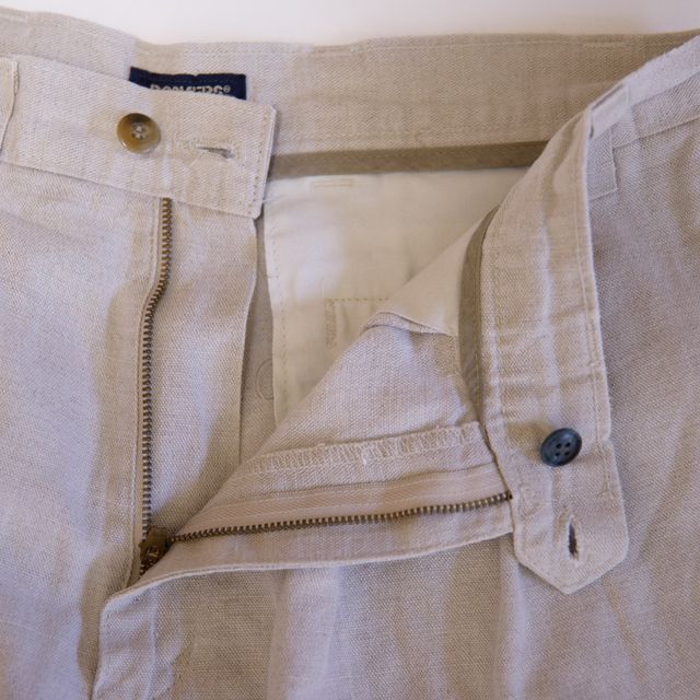 90s Dockers リネンパンツ USA製 スラックス W32 カーキ 古着 古着 90s DOCKERS 40494-7221 コットン リネン タック パンツ