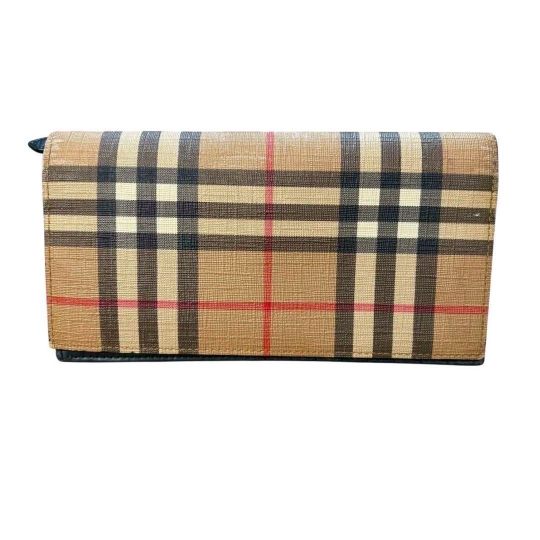 現行✨美品 BURBERRY メガチェック ノバチェック 二つ折り 長財布 現行品 BURBERRY バーバリー ノバチェック メガチェック 長財布