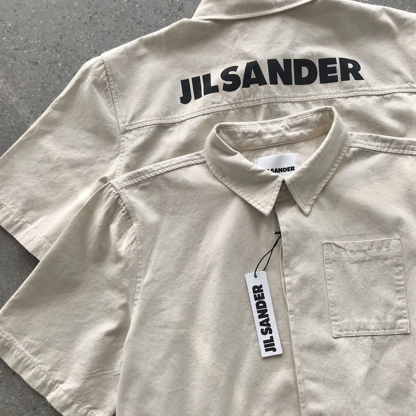 新品未使用品　ジルサンダー JIL SANDER シャツ 大きなシルエット  ベージュ 半袖 男女兼用