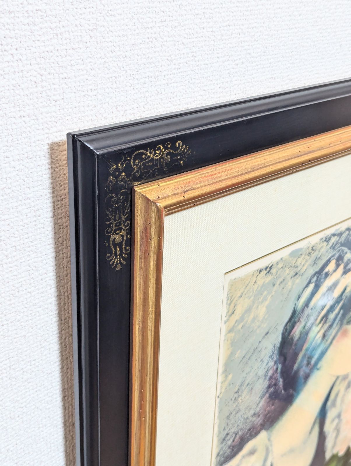 油絵 アジサイ 紫陽花 額縁付き 肉筆サインあり 【公式通販】