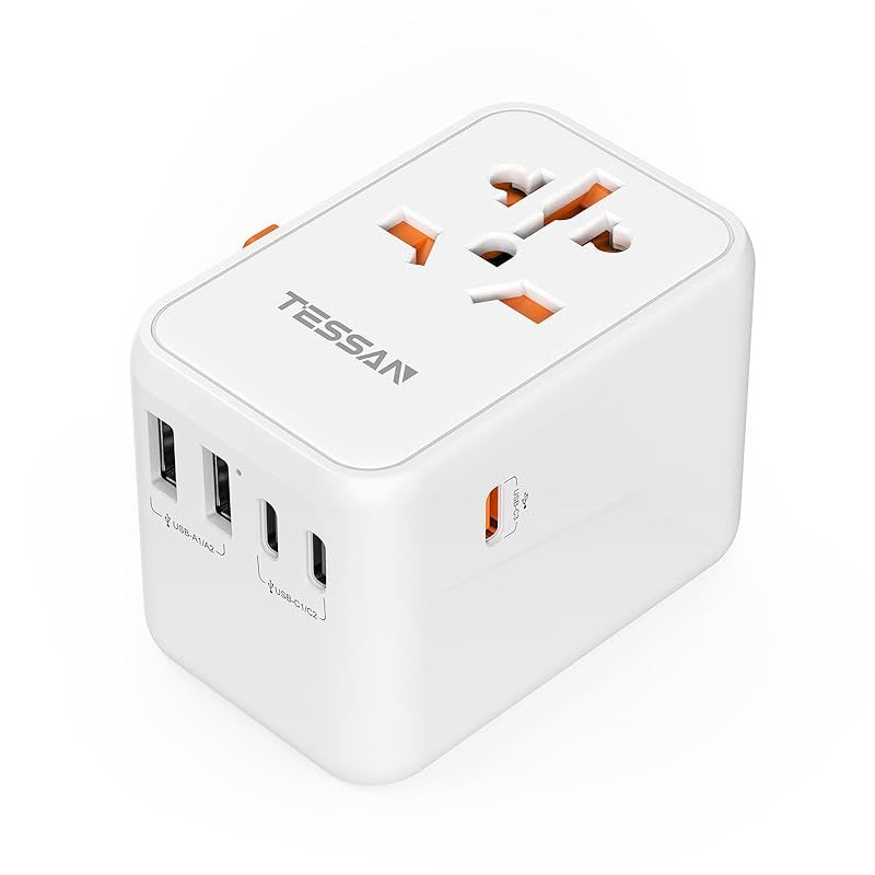 変換プラグ 海外旅行 全世界対応 コンセントGaN 65W PD急速充電 TESSAN 3つUSB-Cと2つUSB-Aポート付き C/O/BF/Aタイプ付き 海外 変換器 マルチ変換プラグ 電源変換アダプター ヨーロッパ/韓国/オーストラリア/イギリス/ア 0