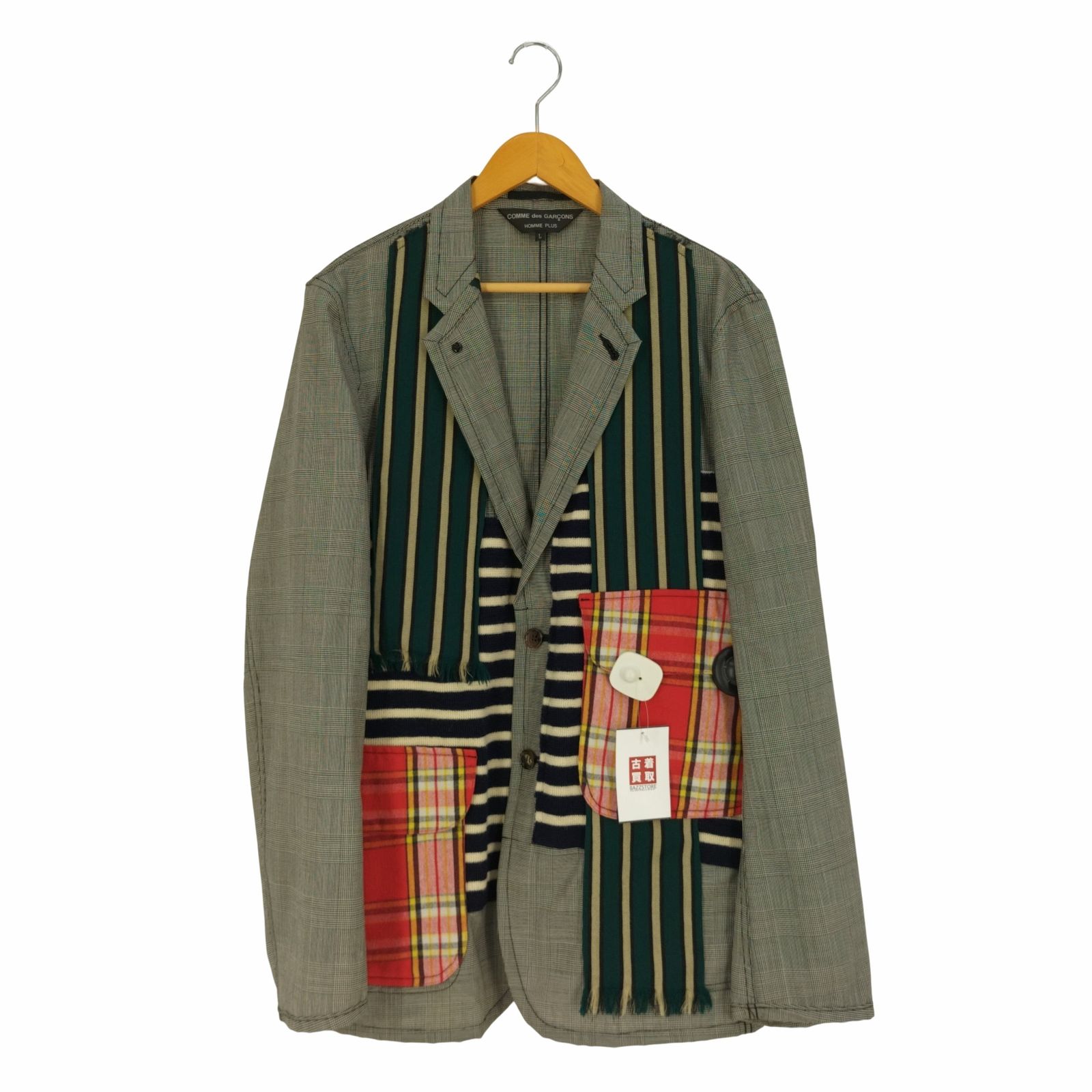 コムデギャルソンオムプリュス COMME des GARCONS HOMME PLUS パッチワーク グレンチェック テーラードジャケット メンズ  JPN：L