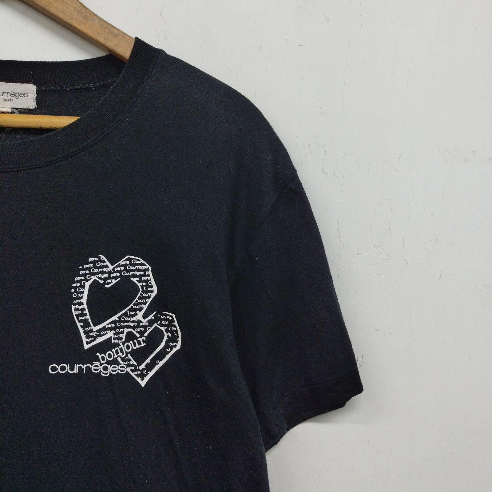 courreges クレージュ ハート ロゴ プリント クルーネック 半袖