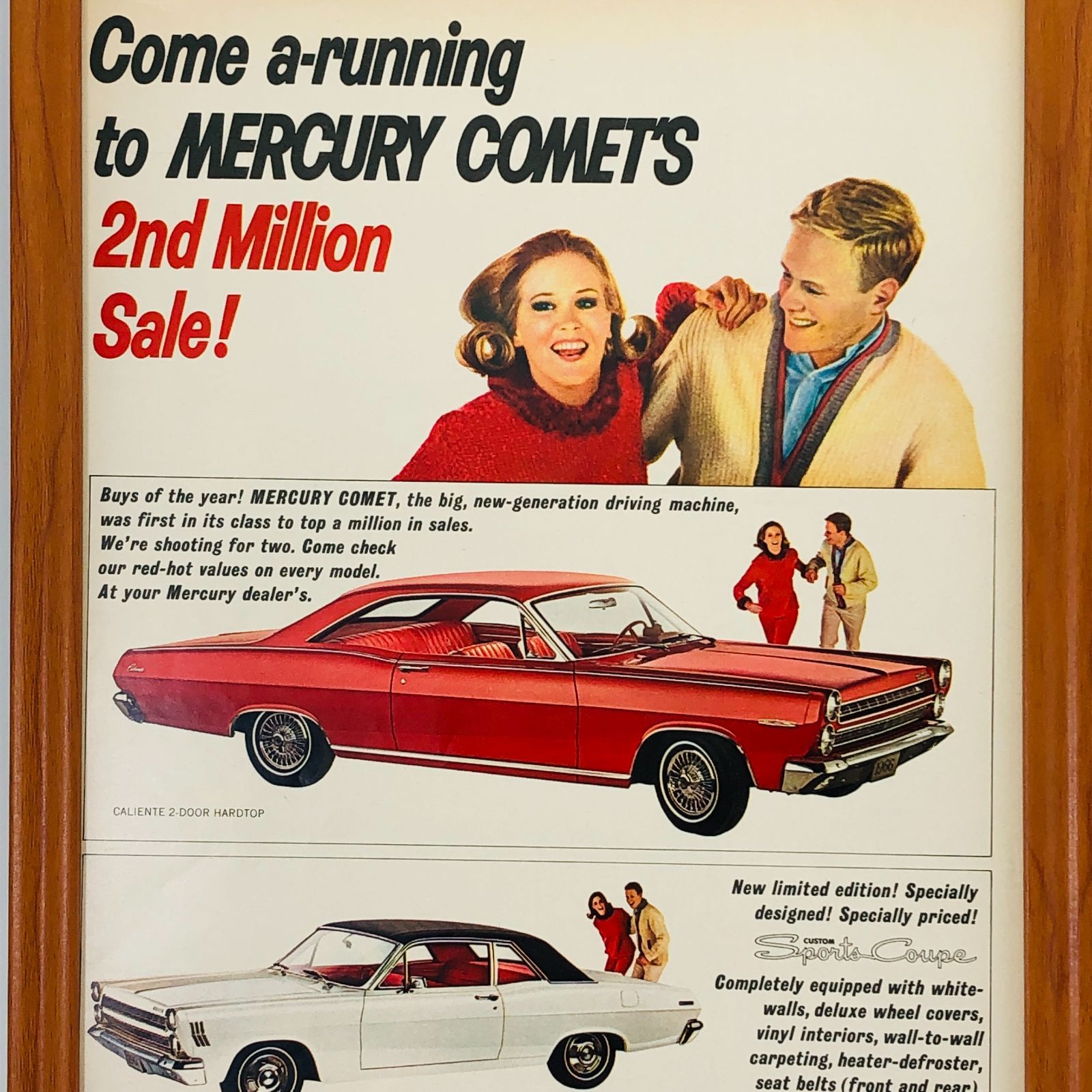 貴重な当時物 ビンテージ 広告 フレーム付 『 マーキュリーコメット(MERCURYCOMET) 』 1960年代 オリジナル アメリカ 輸入雑貨  ヴィンテージ 海外雑誌 アドバタイジング レトロ ( AZ1283 ) - メルカリ