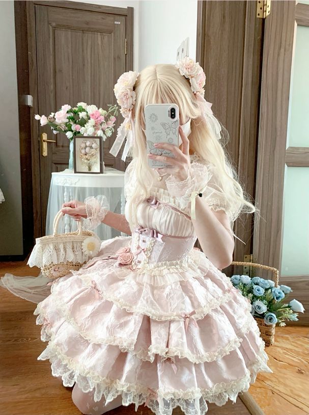 フェミニンな甘ロリプリンセスドレス