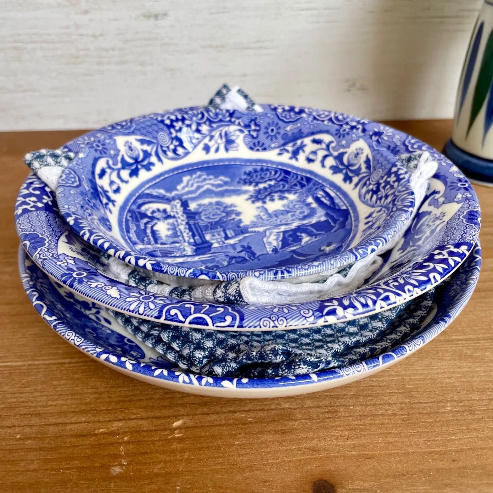 【美品】英国製　スポード ★ブルーイタリアン★デザート皿　６枚 美品】英国製 スポード ☆ブルーイタリアン☆デザート皿 6枚 スポード