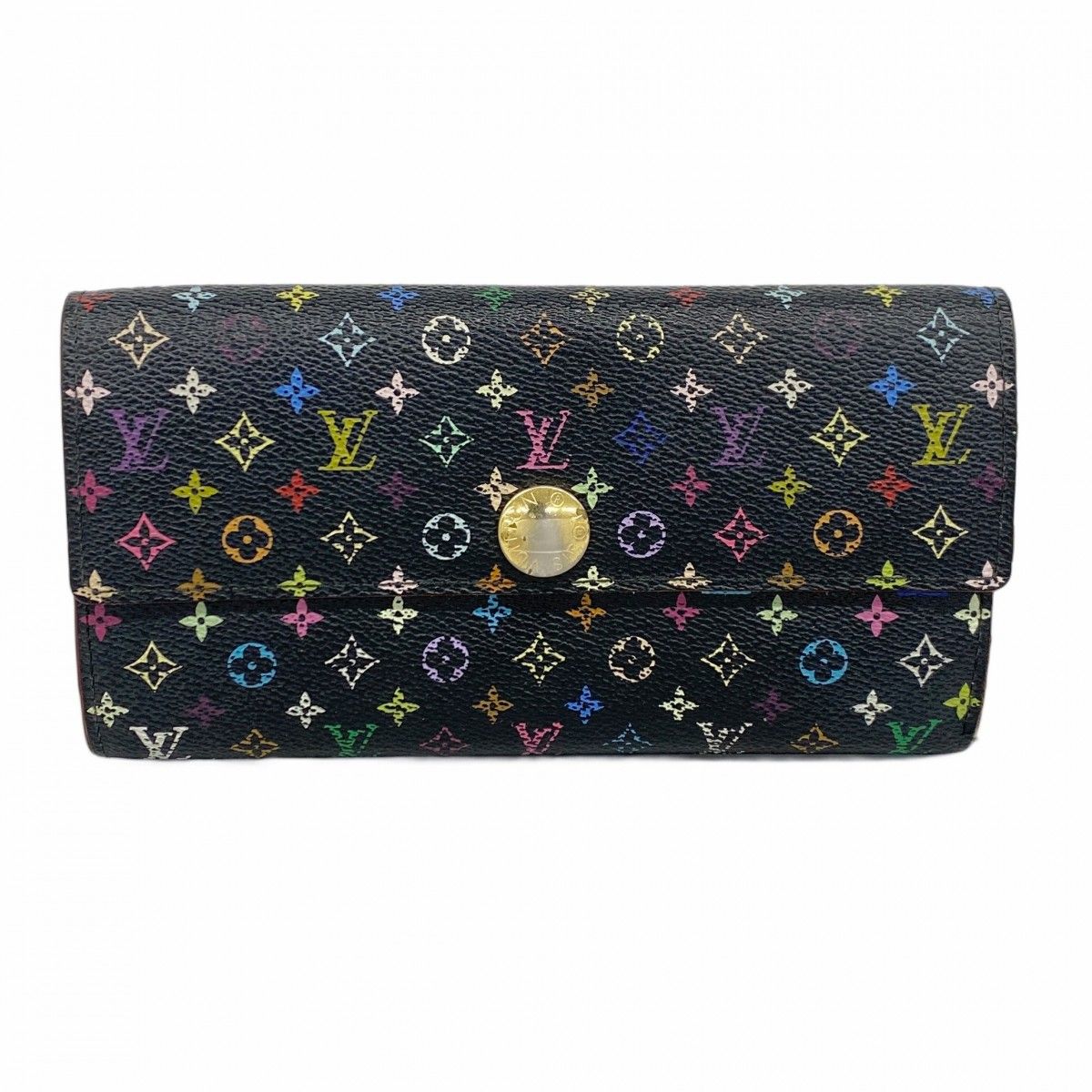 美品 Louis Vuitton 大人気 ブラックレザー長財布 LOUIS VUITTON ブラックレザー 長財布 - メルカリ