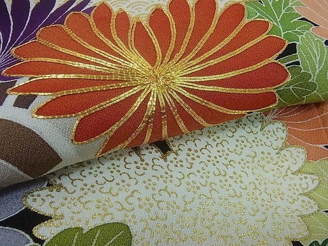 平和屋2□最高級 創業460年・千總 振袖 駒刺繍 流水花車吉祥文 黒地 金彩 三越扱い 逸品 kh245 - メルカリ