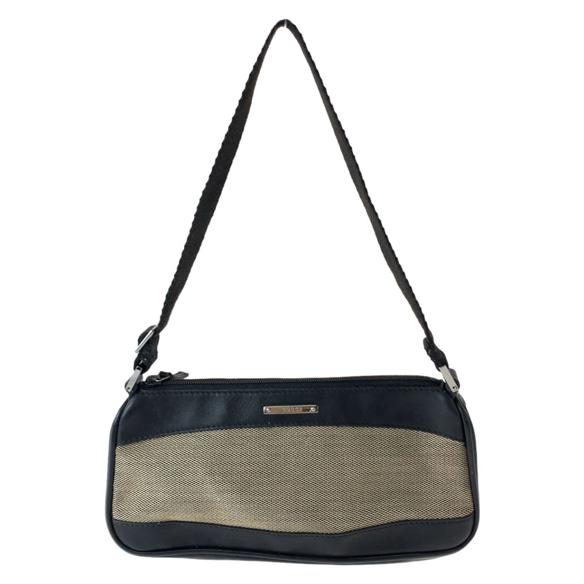 美品 GUCCI グッチ ブラック ブラウン シルバー金具 キャンバス