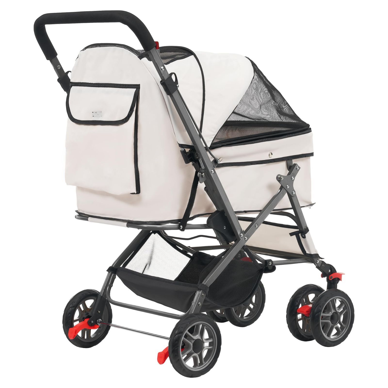 動物 猫 猫 犬 ペットバギー ドッグカート 介護用 2way 小型犬 ペット用品 中型犬 多頭 折りたたみ サイズ70×51×93cm 耐荷重20kg 約7.4kg 本体軽量 可視性に優れ 通気性 グリーン 頑丈EVA材タイヤ 600Dオックスフォード布製