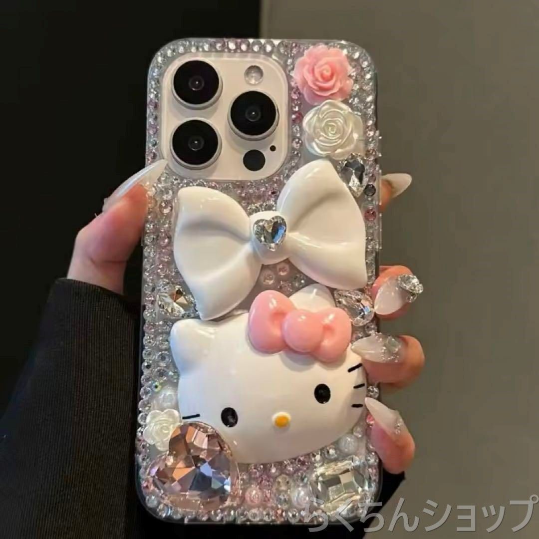 新品 キティちゃん?iPhoneケース デコ電 サンリオ デコ ギャル