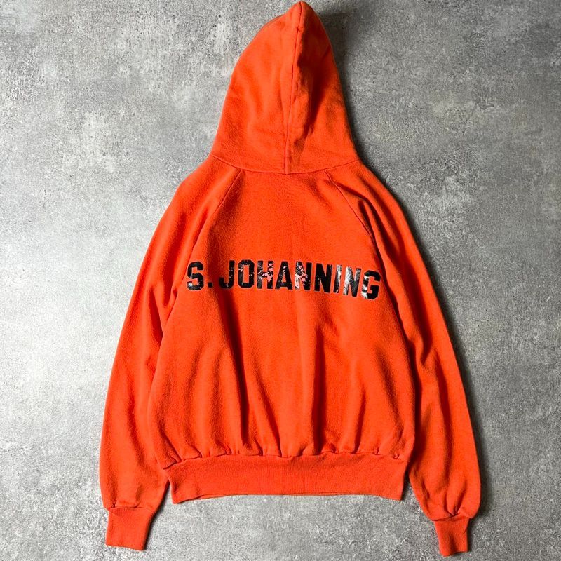 80s unknown“LUTHERAN“フルプリント カレッジ スウェット 80s UNKNOWN ウイングフット 3段 カレッジ プリント スウェット
