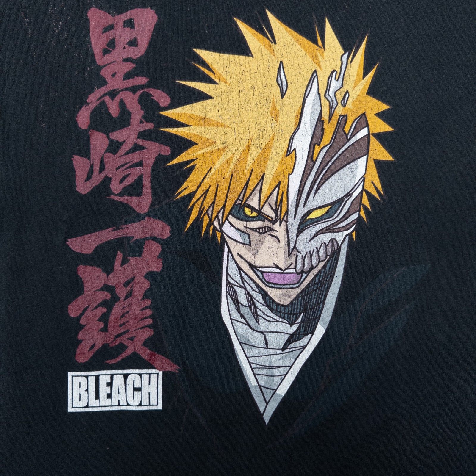 古着 00s BLEACH ブリーチ 黒崎一護 虚化 アニメTシャツ ブラック L 