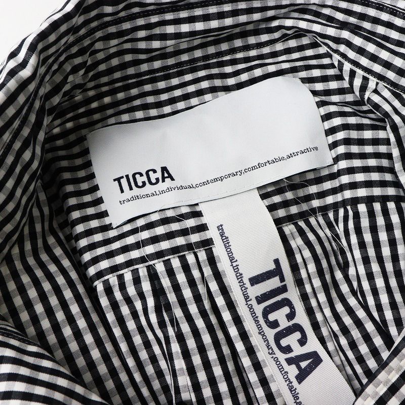  ティッカ TICCA ビックスクエアシャツワンピース F ブラック ホワイト ギンガムチェック スモール その他 その他