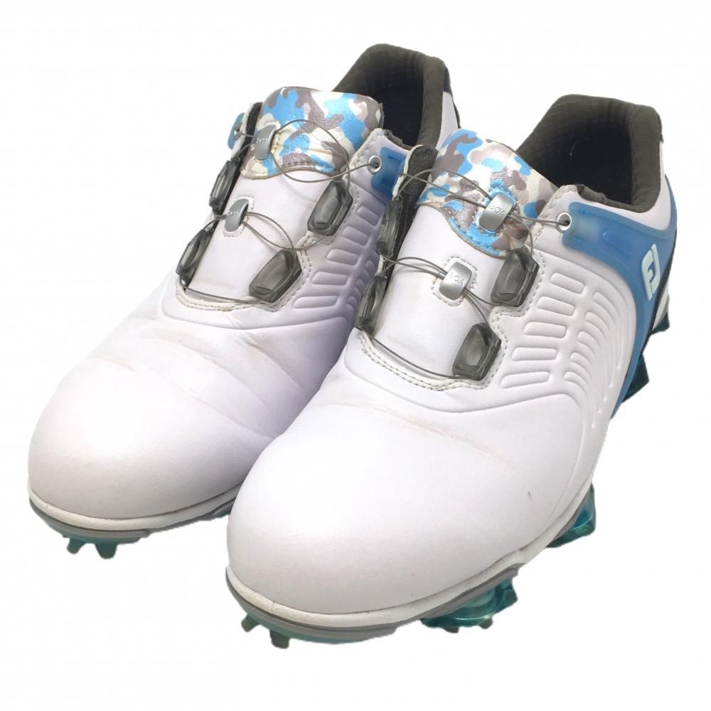 フットジョイ ゴルフシューズ 白×ブルー 55319J ダイヤル式 BOA メンズ 27.0 ゴルフウェア FootJoy