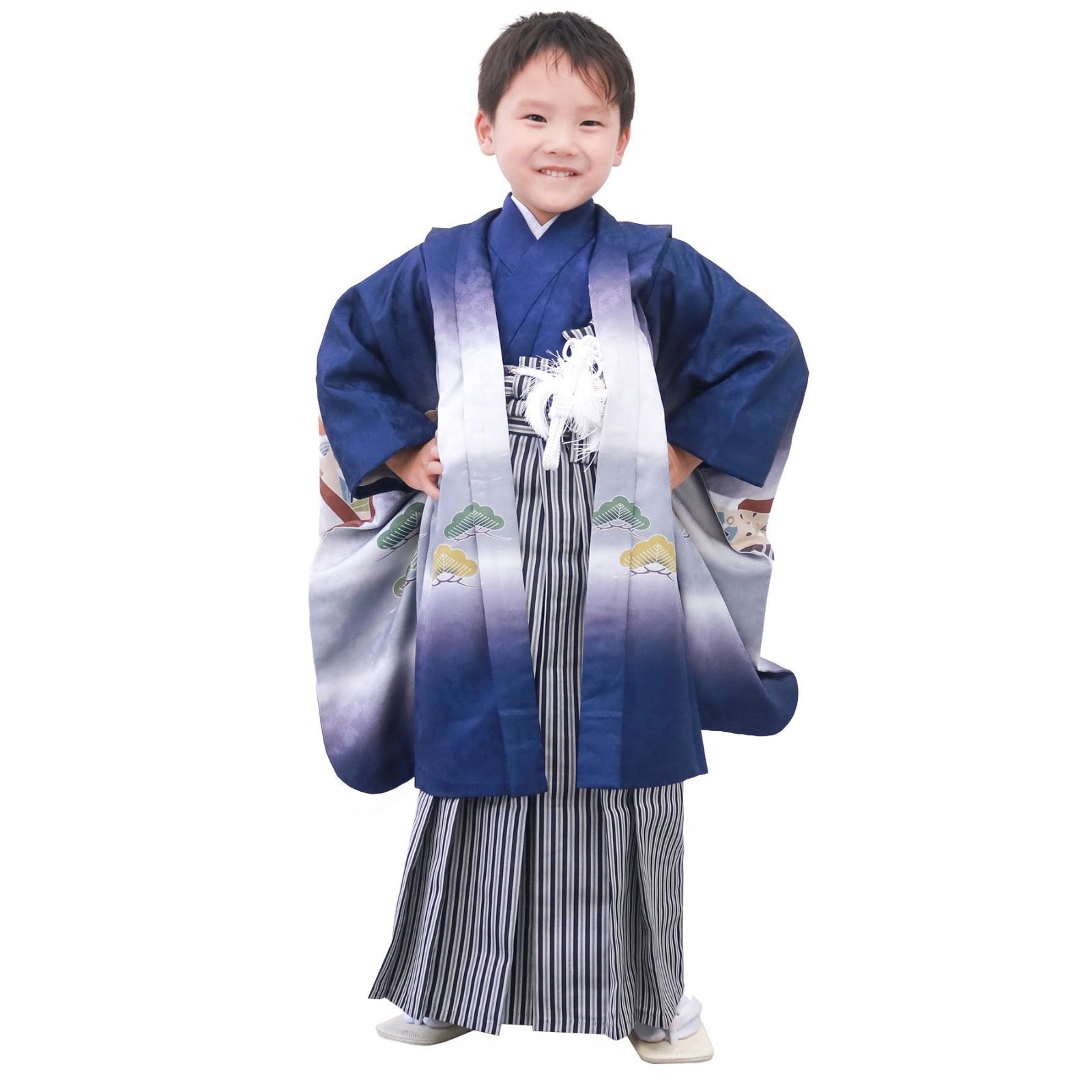KYOETSU] [キョウエツ] 羽織袴セット 七五三用 5歳用 絵羽 吉祥文様