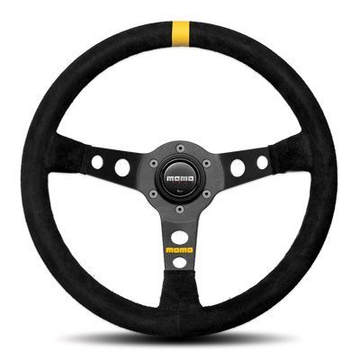MOMO スエード ステアリングホイール 350mm MOD.08 スエード/ブラックスポーク （M-60)