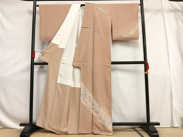 平和屋着物○本場縞大島紬 訪問着 絞り 辻が花 正絹 逸品 DAAT1126tw