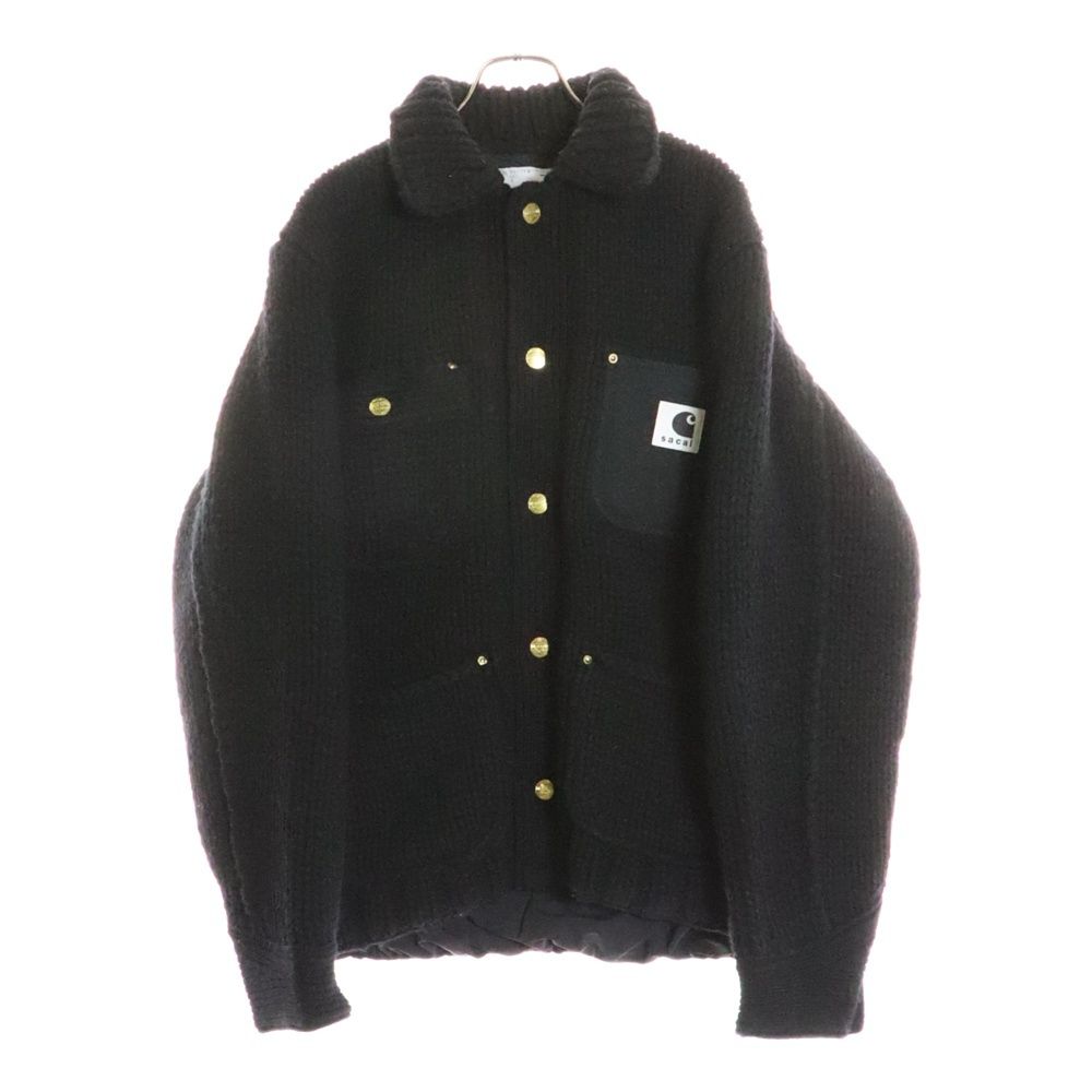 Sacai サカイ 23AW ×Carhartt WIP Knit Jacket Michigan カーハート ニット ミシガン ジャケット ブラック 23-03111M