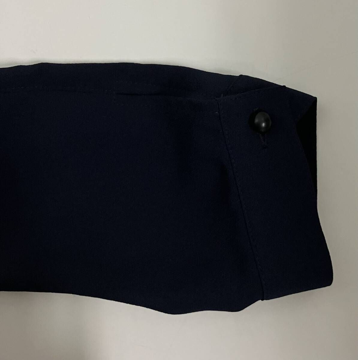  ANAYI アナイ 23 ss ジョーゼット配色 ネイビー 長袖シャツ ブラウス サイズ38 長袖 シャツ ブラウス