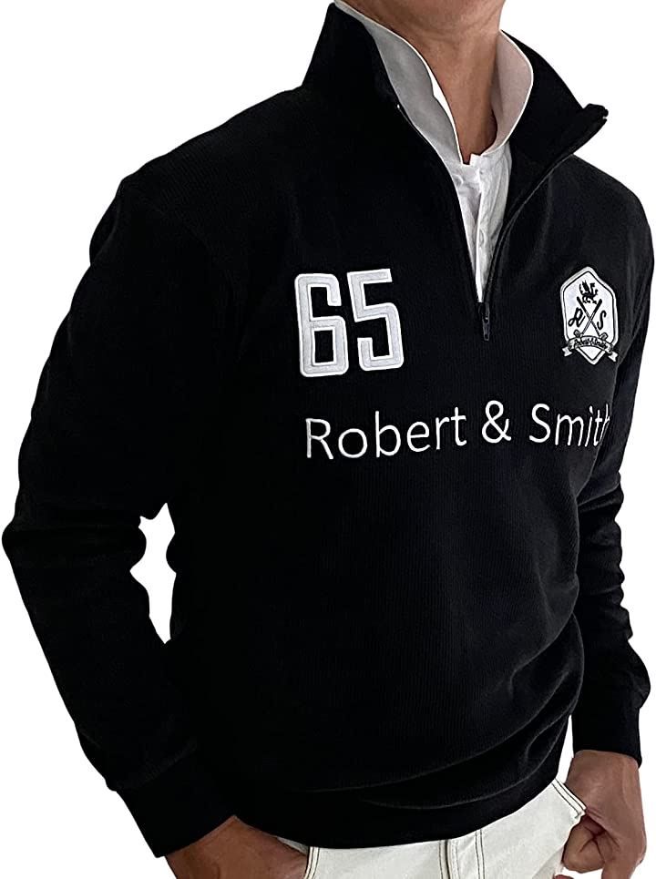 Robertu0026Smith ロバート・アンド・スミス ゴルフ ウエア 防寒 セーター カチオン糸使用 メンズ 黒( ブラック，  M)
