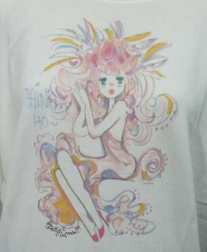 未使用 水森亜土 イラスト Tシャツ アドちゃん Amazon.co.jp: 水森亜土 亜土ちゃん アドちゃん Tシャツ